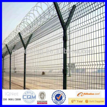 pvc coated green and dark green barbed wire airport fence